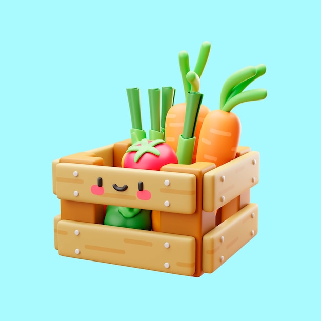 PSD 3d-icon-render für veganen lebensstil