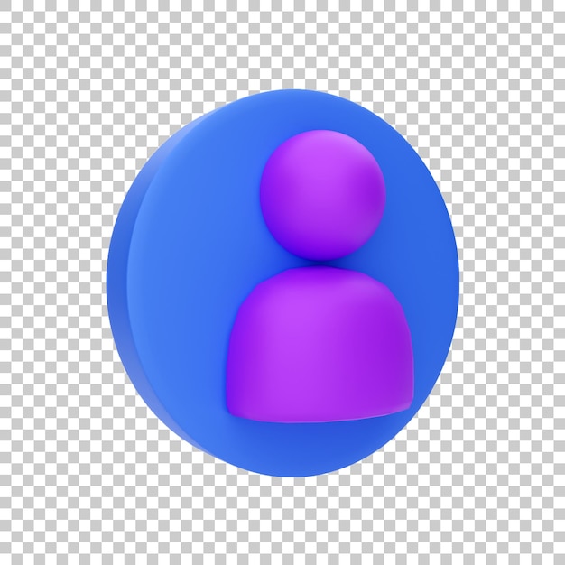 3d-icon-rendering des benutzerkontos des benutzeroberflächenobjekts