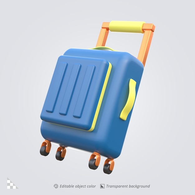 3D-Icon-Rendering eines Reisekoffers