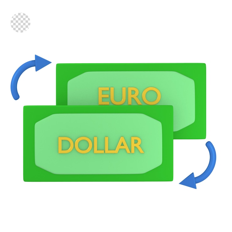 PSD 3d icon rendering ilustración pago en línea cambio de moneda