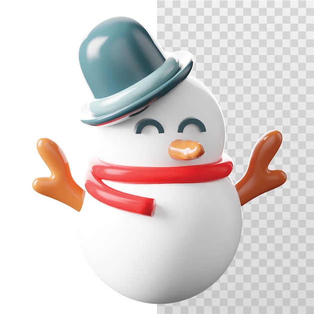 PSD 3d icon snowman illustration