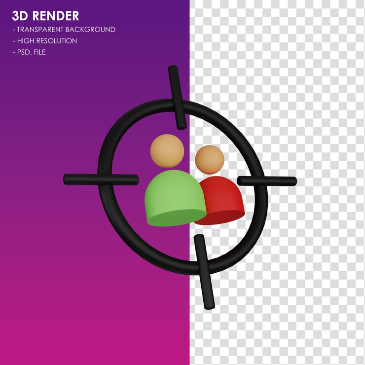 PSD 3d icon target