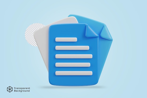 3D-Icon-Vektorillustration einer Datei oder eines Dokuments