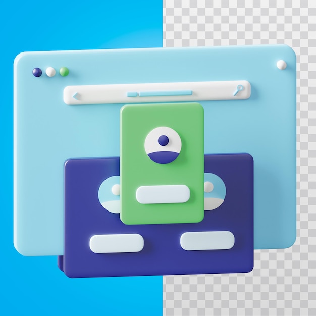 3D-Icon-Web-Konto-Illustration