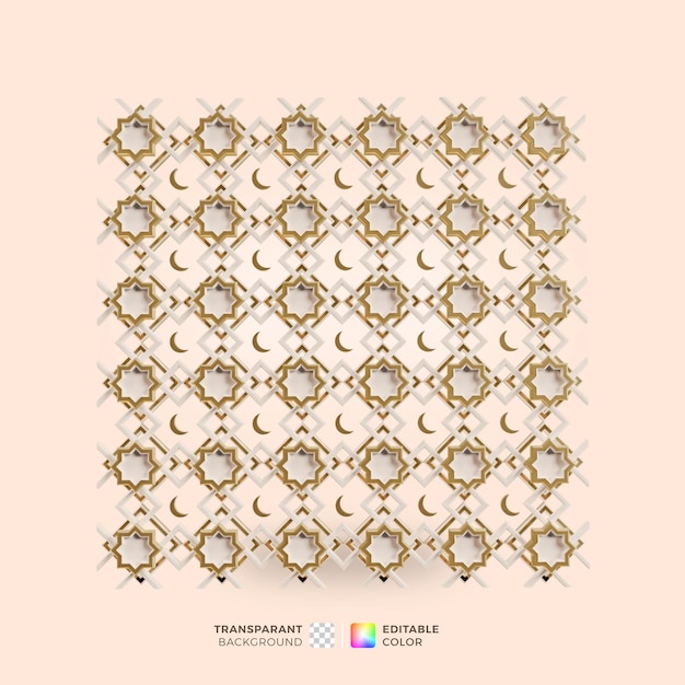 3D Icon with Islamic Pattern Captivating Representation of Islamic Culture and Aesthetics