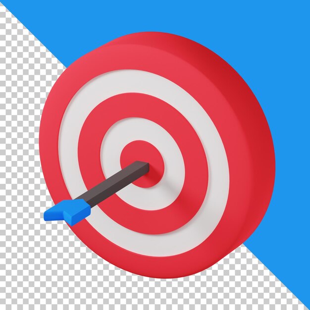 3D-Icon-Ziel isoliert auf dem transparenten Hintergrund