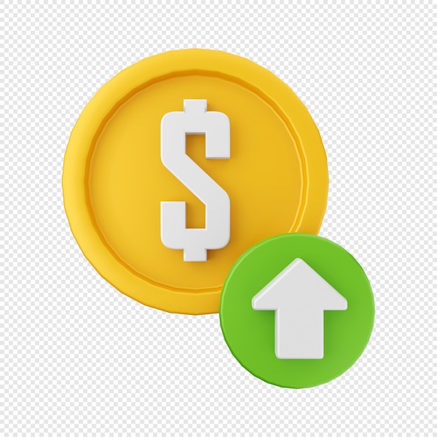 3d icona denaro contante dollaro moneta su prezzo illustrazione rendering