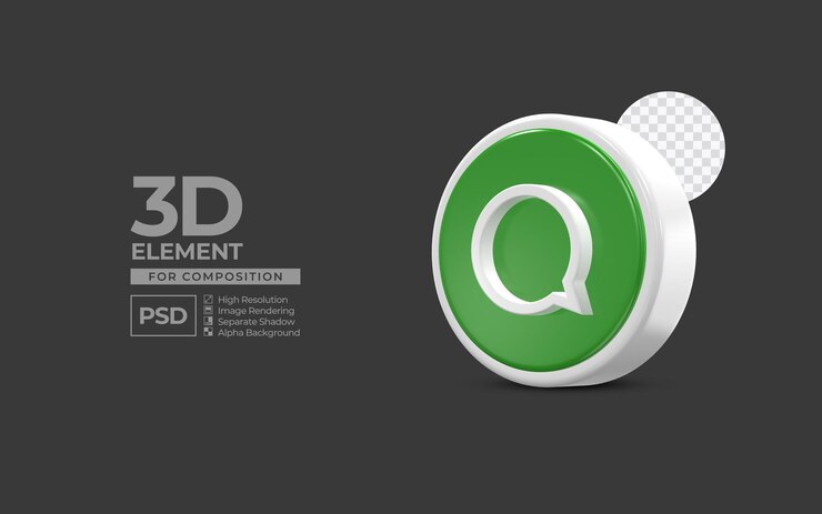 PSD 3d icona elemento social media per composizione premium psd