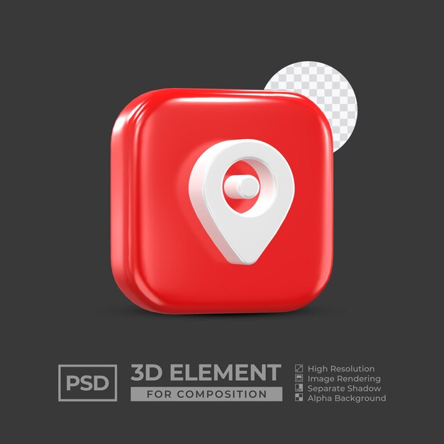 3d icona elemento social media per composizione premium psd