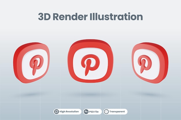 3d ícone caminho logotipo de mídia social isolado renderização