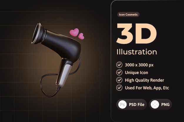 3d ícone cosmético luxuoso,