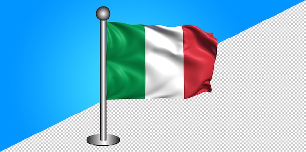 3d ícone da bandeira da Itália - emblema PNG - fundo transparente