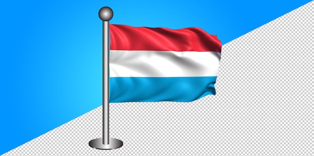 PSD 3d ícone da bandeira de luxemburgo - emblema png - fundo transparente