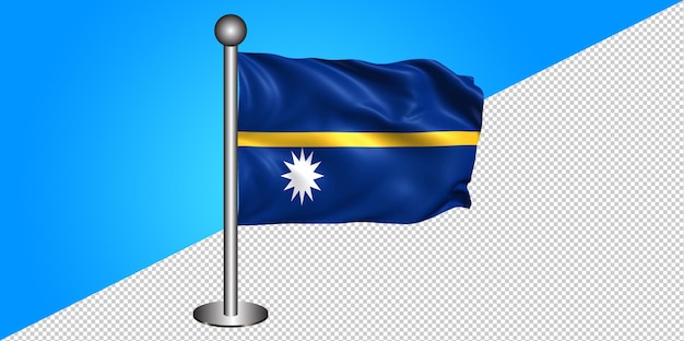 3d ícone da bandeira de nauru - emblema png - fundo transparente