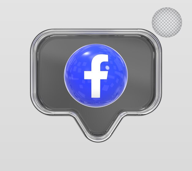 PSD 3d ícone do facebook mídia social