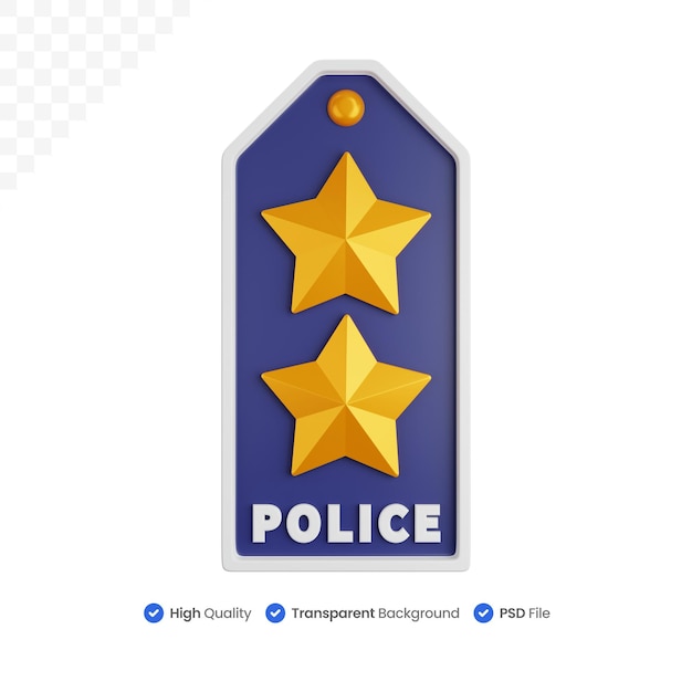 3d, Icône, Illustration, Deux étoiles, Police, Rang