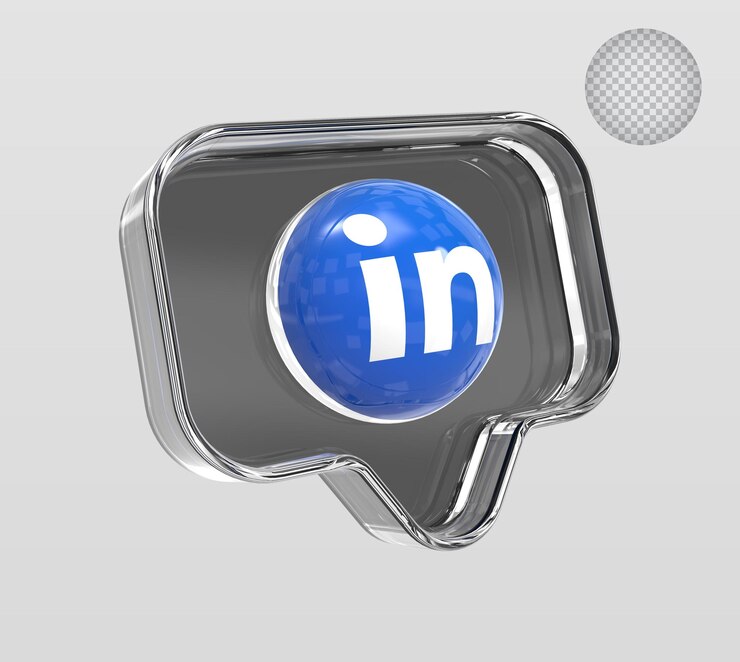 PSD 3d icône linkedin médias sociaux