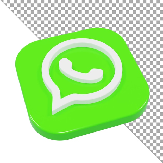 3d ícone logotipo whatsapp isométrico minimalista