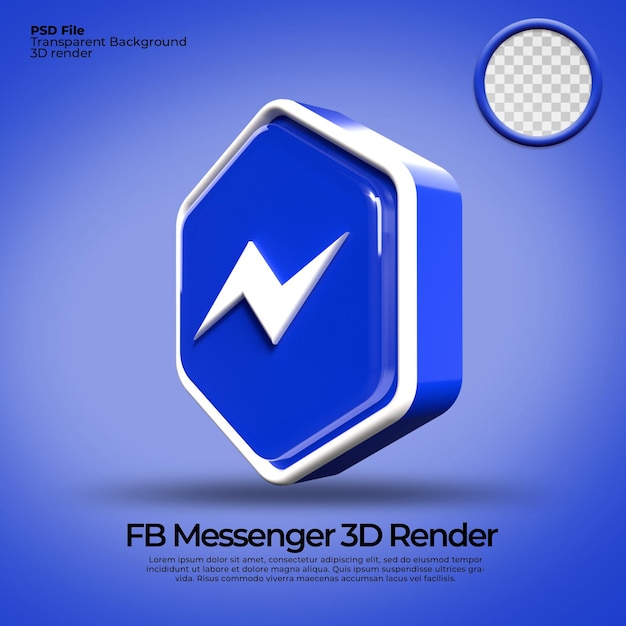 3d icone trasparente messenger facebook