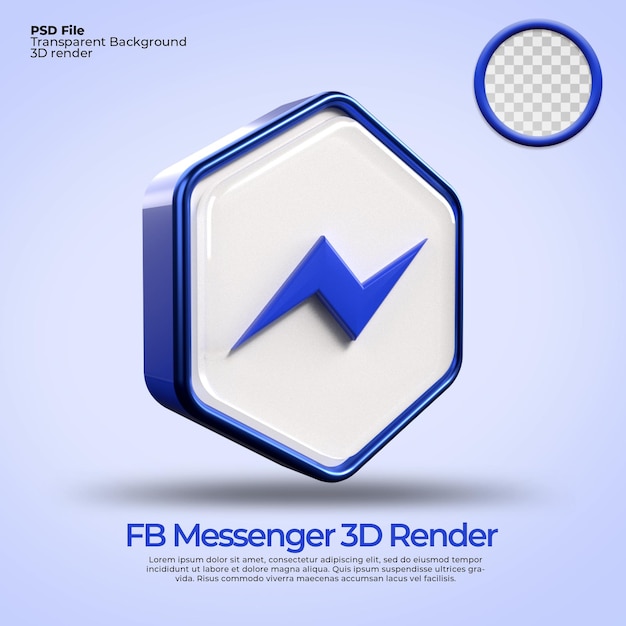 3d icone trasparente messenger facebook