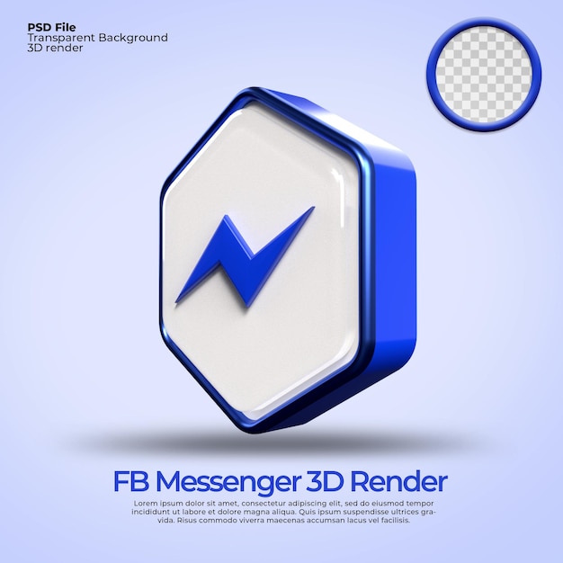 3d icone trasparente messenger facebook