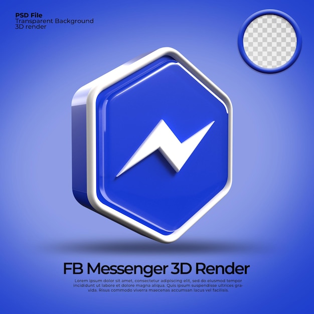 3d icônes transparentes messager facebook