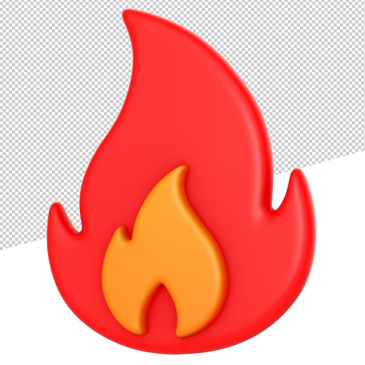 3d icono 3d renderizado ilustración fuego