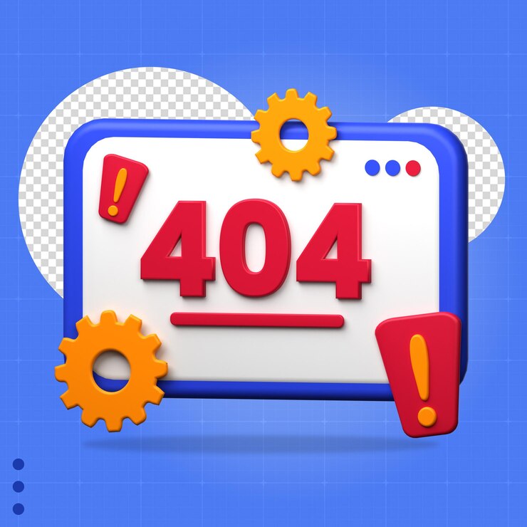 PSD 3d icono 404 objeto de mensaje de error