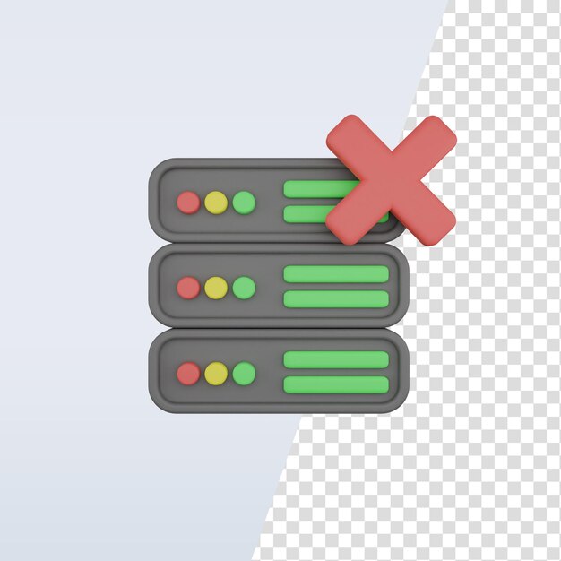 PSD 3d icono cancelar servidor