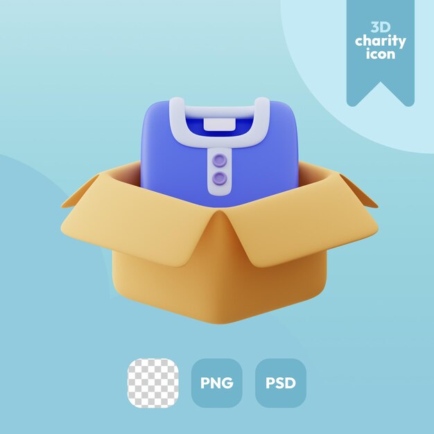 3D icono de caridad donar ropa