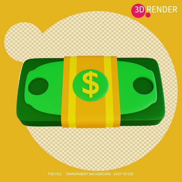 PSD 3d icono dinero dólar