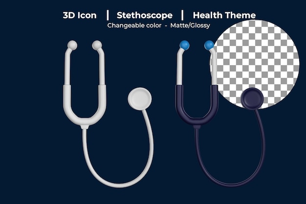 3d icono estetoscopio tema médico