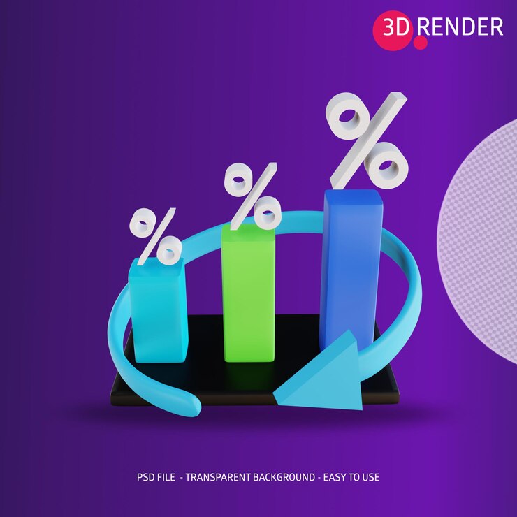 PSD 3d icono financiero