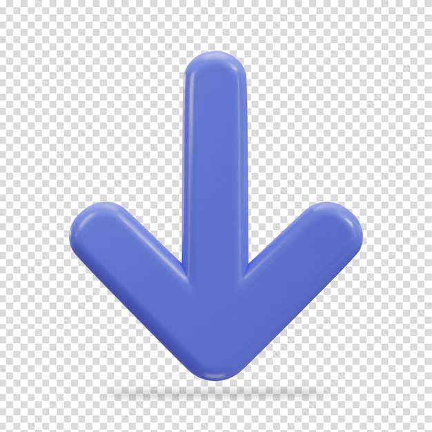 3d icono de flecha hacia abajo