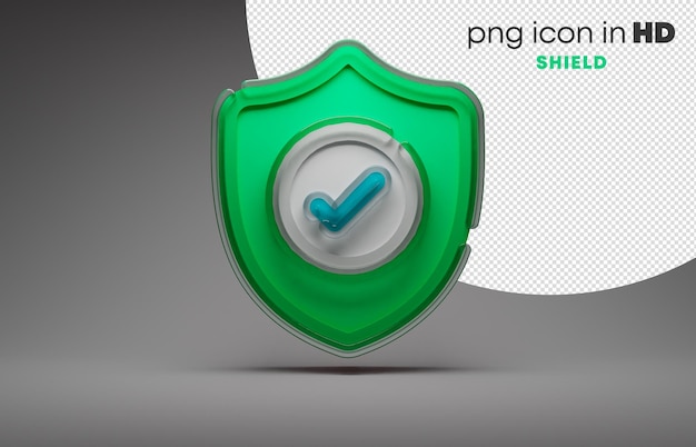 3d icono con fondo transparente - escudo