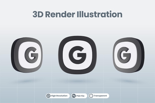 3d icono google social media logo aislado hacer