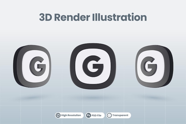PSD 3d icono google social media logo aislado hacer