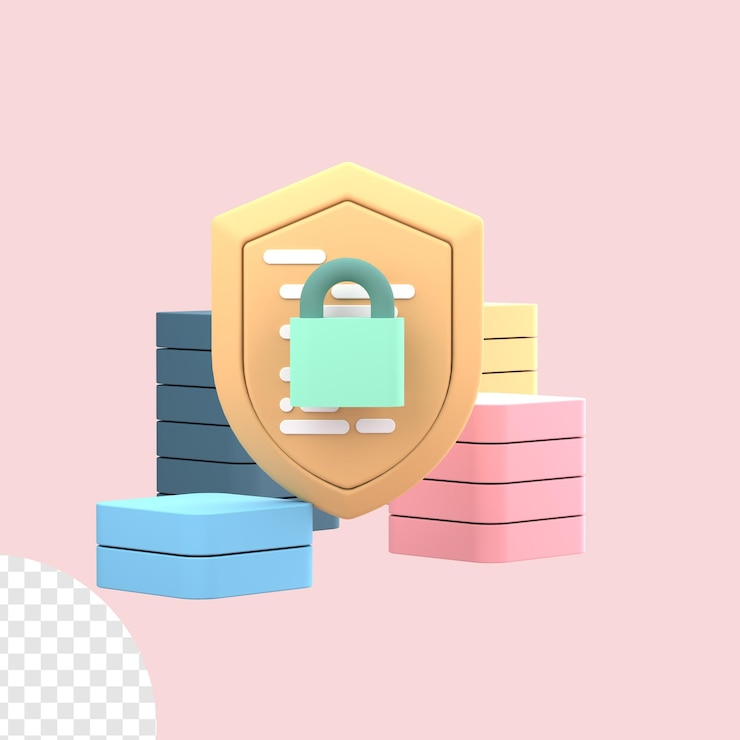 PSD 3d icono hacer almacenamiento de datos de seguridad cibernética