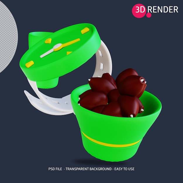 3d icono iftar tiempo