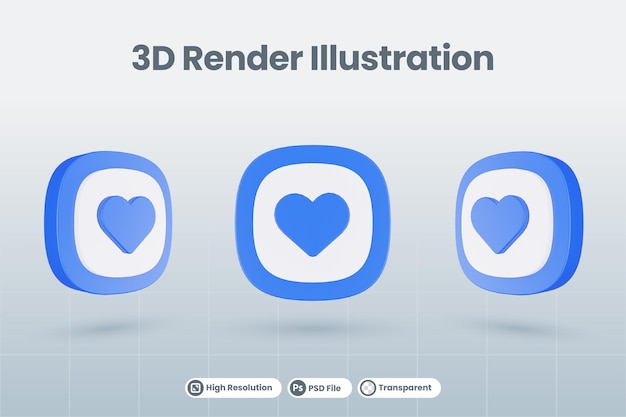 3d icono ilustración amor favorito aislado