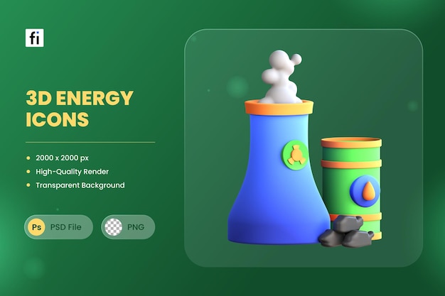 PSD 3d icono ilustración energía no renovable