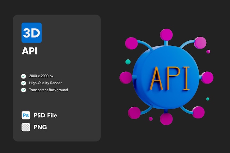 PSD 3d icono ilustración interfaz api datos usuario compartir