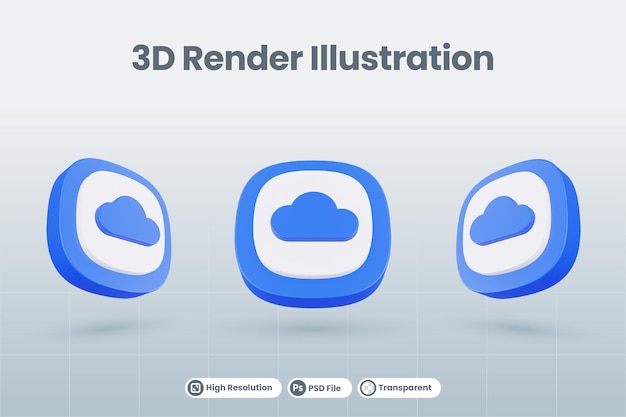 3d icono ilustración nube aislado