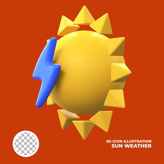 PSD 3d icono ilustración sol clima