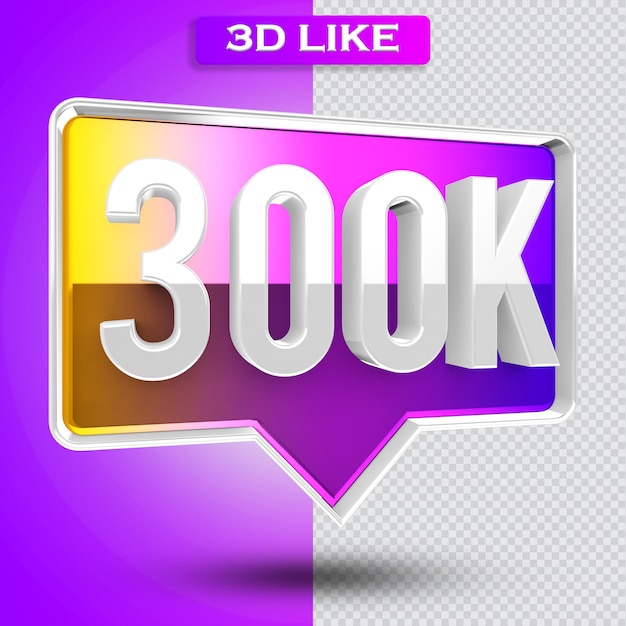 3d icono instagram 300k seguidores render