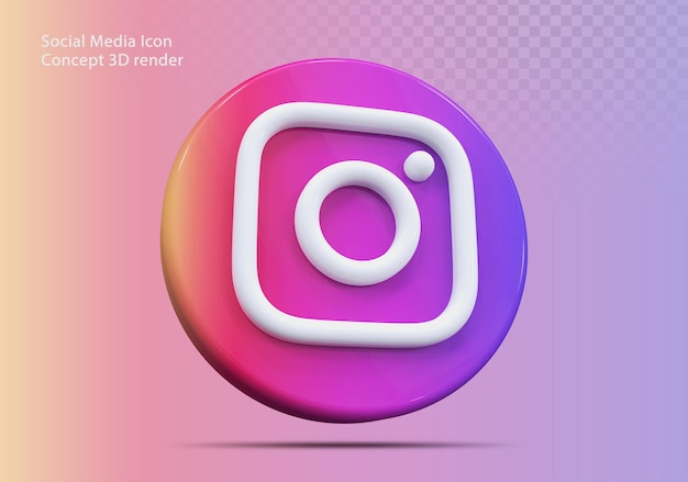 3d icono Instagram redes sociales