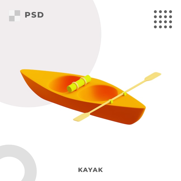 PSD 3d icono de kayak