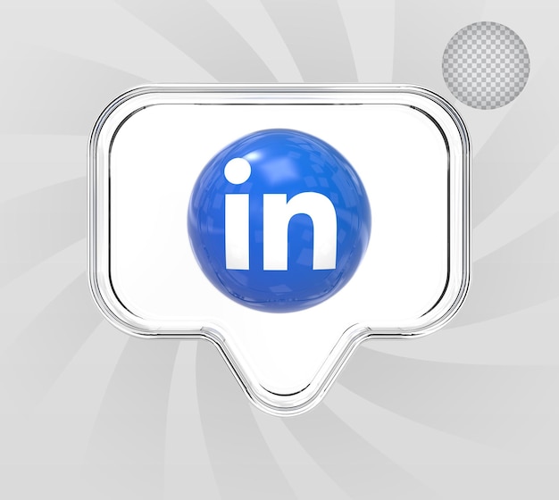 3d icono de linkedin redes sociales