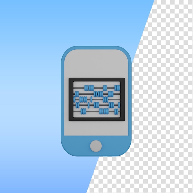 PSD 3d icono móvil y ábaco