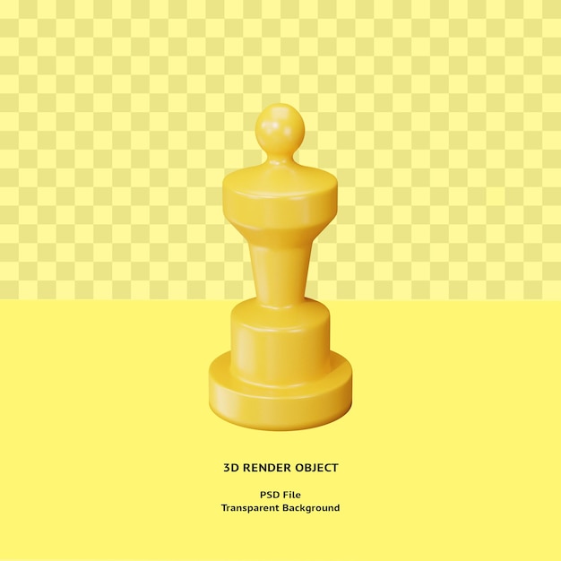 3d icono de objeto trofeo amarillo prestados aislados
